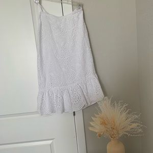 White BB Dakota eyelet handkerchief dress- XS